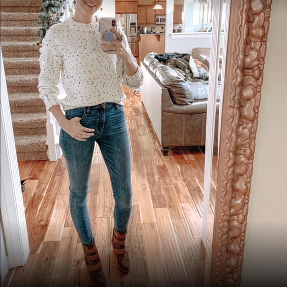 Confetti Pullover Crewneck Colorful Knit Sweater - Picture 7 of 9